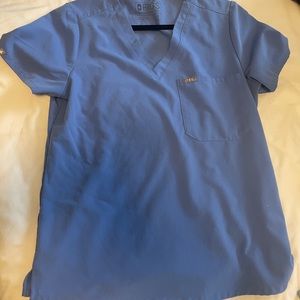Figs Catarina One Pocket Scrub Top (Ceil Blue)